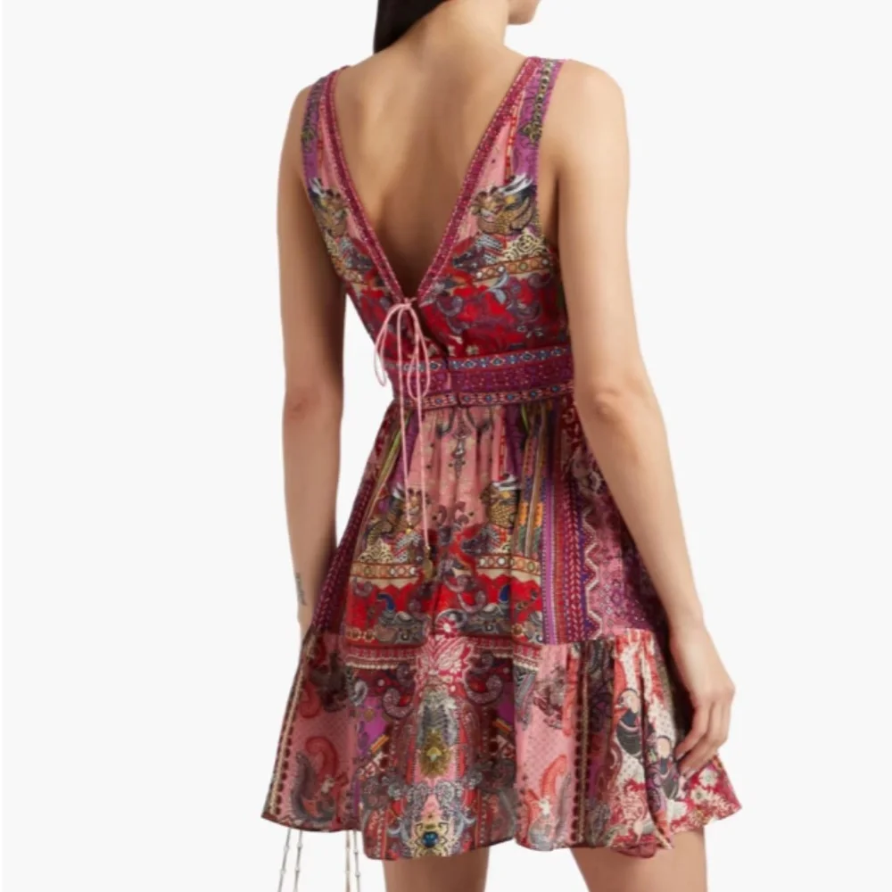 Crystal-embellished Printed Silk Crepe De Chine Mini Dress from CAMILLA - Picture 2 of 15